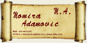 Momira Adamović vizit kartica